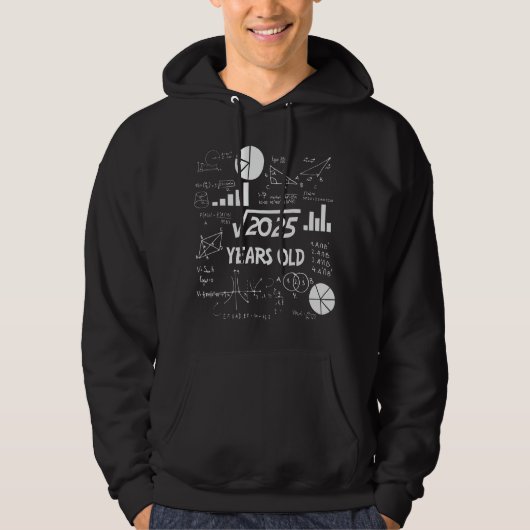 45e Birthday Square Root Wiskunde 45 jaar oude dag Hoodie (Voorkant)