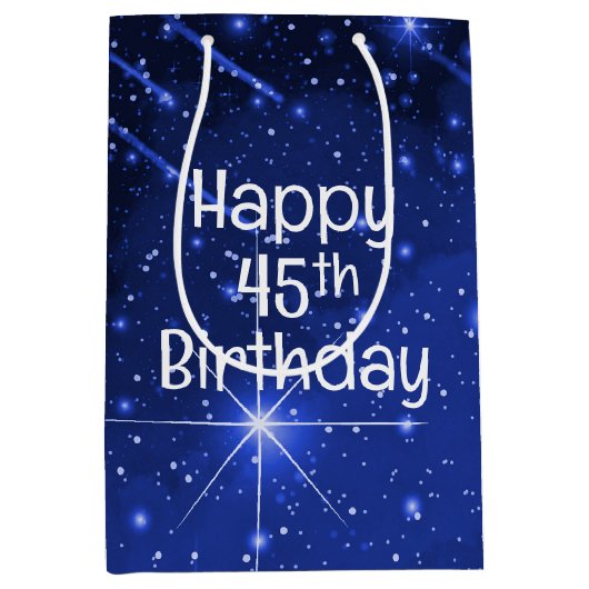 45e Birthday Star Galaxy Medium Cadeauzakje (Voorkant)