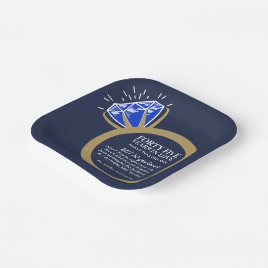 45e bruiloft feest sapphire leuke feiten papieren bordje (Gebogen)