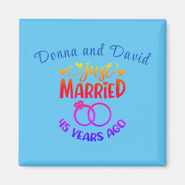 45e bruiloft Jubileum aangepaste namen saffier Magneet