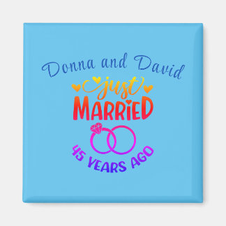 45e bruiloft Jubileum aangepaste namen saffier Magneet