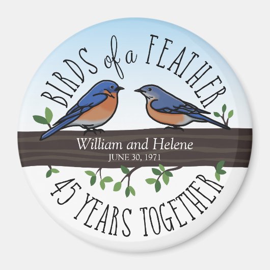 45e bruiloft Jubileum, Bluebirds of a Feather Magneet (Voorkant)