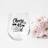 45e bruiloft Jubileum Elegant Celebration Wijnglas Zonder Voet