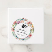45e bruiloft Jubileum Elegant Script Floral Bedankjes Labels (In situ)