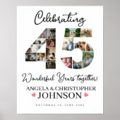45e Bruiloft Jubileum Foto Collage party Sign Poster (Voorkant)