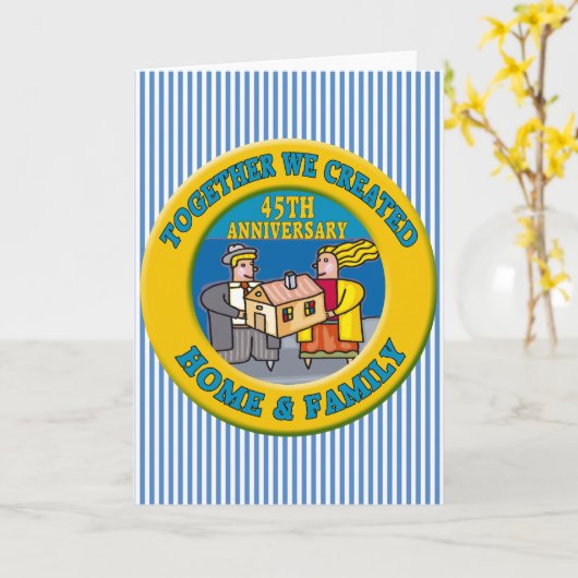 45e bruiloft Jubileum Gifts Kaart (Gele Bloem)