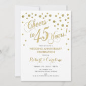 45e bruiloft Jubileum - Gold & White Kaart (Voorkant)