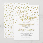 45e bruiloft Jubileum - Gold & White Kaart (Voorkant / Achterkant)