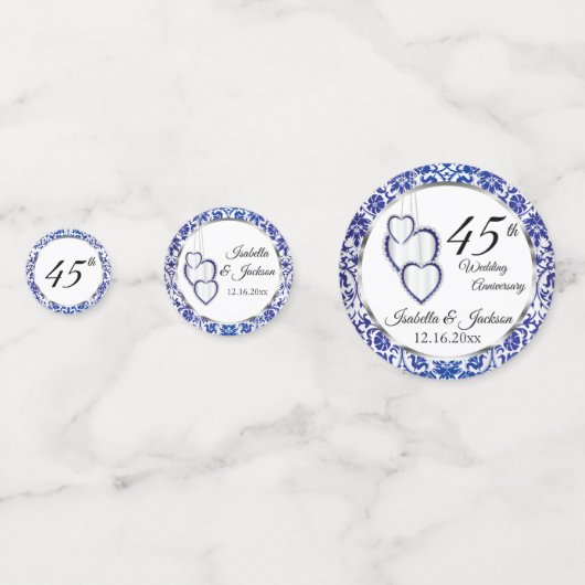45e bruiloft Jubileum hart Confetti (Voorkanten)