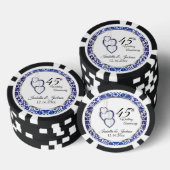 45e bruiloft Jubileum Hart Keepsake Poker Chips (Opstapeling)