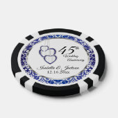 45e bruiloft Jubileum Hart Keepsake Poker Chips (Enkel)