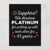 45e bruiloft Jubileum I - Sapphire Funny Couple Briefkaart (Voorkant)