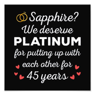 45e bruiloft Jubileum I - Sapphire Funny Couple Foto Afdruk