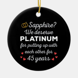 45e bruiloft Jubileum I - Sapphire Funny Couple Keramisch Ornament