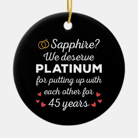 45e bruiloft Jubileum I - Sapphire Funny Couple Keramisch Ornament (Voorkant)