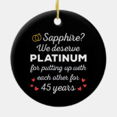 45e bruiloft Jubileum I - Sapphire Funny Couple Keramisch Ornament (Achterkant)