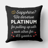 45e bruiloft Jubileum I - Sapphire Funny Couple Kussen (Achterkant)
