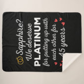 45e bruiloft Jubileum I - Sapphire Funny Couple Sherpa Deken (Voorkant (horizontaal))