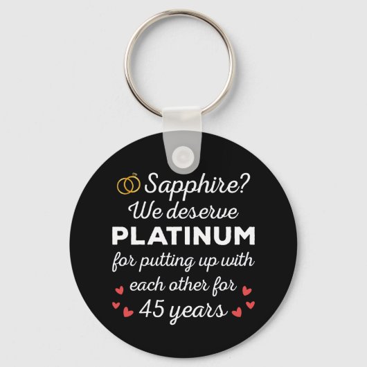 45e bruiloft Jubileum I - Sapphire Funny Couple Sleutelhanger (Voorkant)