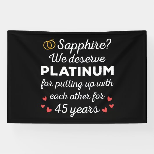 45e bruiloft Jubileum I - Sapphire Funny Couple Spandoek (Horizontaal)