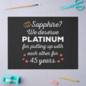 45e bruiloft Jubileum I - Sapphire Funny Couple Tissuepapier (Craft)