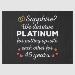45e bruiloft Jubileum I - Sapphire Funny Couple Tissuepapier