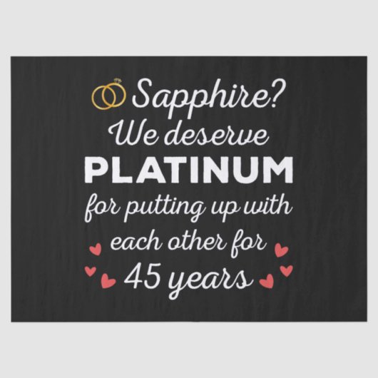 45e bruiloft Jubileum I - Sapphire Funny Couple Tissuepapier (Voorkant)