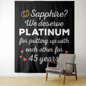 45e bruiloft Jubileum I - Sapphire Funny Couple Wandkleed (In situ)
