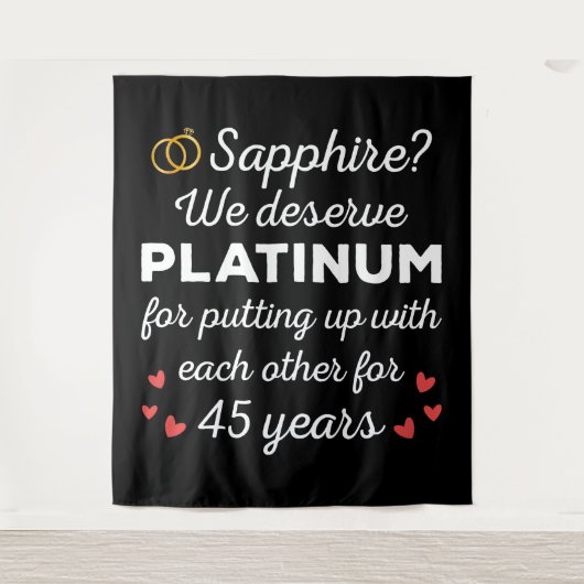 45e bruiloft Jubileum I - Sapphire Funny Couple Wandkleed (Voorkant)