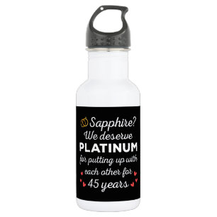 45e bruiloft Jubileum I - Sapphire Funny Couple Waterfles