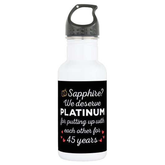 45e bruiloft Jubileum I - Sapphire Funny Couple Waterfles (Voorkant)