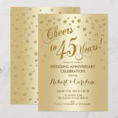 45e bruiloft Jubileum in goud Kaart (Voorkant / Achterkant)