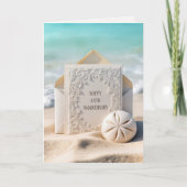 45e bruiloft Jubileum Kaart op strand zand (Voorkant)