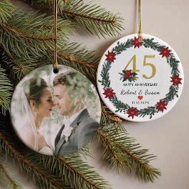 45e bruiloft Jubileum kerstcadeaus Ornament