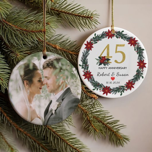 45e bruiloft Jubileum kerstcadeaus Ornament