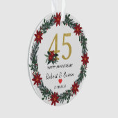 45e bruiloft Jubileum kerstcadeaus Ornament (voorkant)