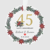 45e bruiloft Jubileum kerstcadeaus Ornament (voorkant)