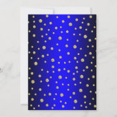 45e bruiloft Jubileum - Royal Blue & Gold Kaart (Achterkant)