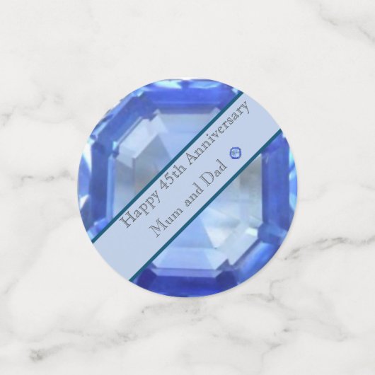 45e bruiloft Jubileum Sapphire Confetti (Kleine voorkant)