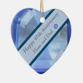 45e bruiloft Jubileum Sapphire Keramisch Ornament (Rechts)