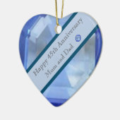 45e bruiloft Jubileum Sapphire Keramisch Ornament (Links)