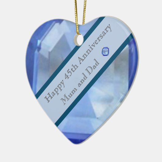 45e bruiloft Jubileum Sapphire Keramisch Ornament (Links)