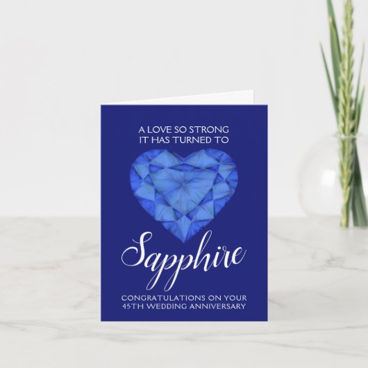 45e bruiloft Jubileum Sapphire Love zo sterk Kaart (Voorkant)