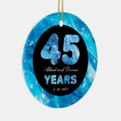 45e bruiloft Jubileum Sapphire Party Lights Keramisch Ornament (Rechts)