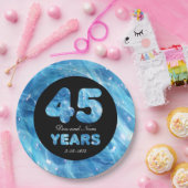 45e bruiloft Jubileum Sapphire Party Lights Papieren Bordje (Feest)