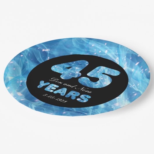 45e bruiloft Jubileum Sapphire Party Lights Papieren Bordje (Gekanteld)