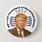 45e en 47e President Ronde Button 7,6 Cm (Voorkant)