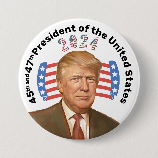 45e en 47e President Ronde Button 7,6 Cm (Voorkant)
