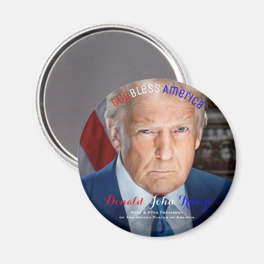 45e en 47e President van de VS Donald Trump Magneet (Voorkant / Achterkant)