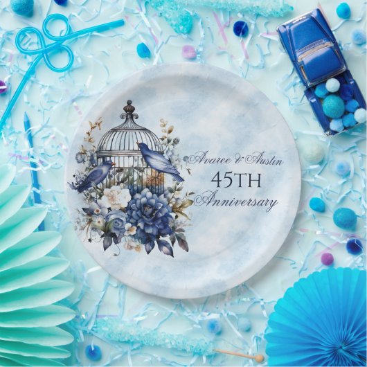 45e en 65e saffier Jubileum papier Papieren Bordje (Feest)
